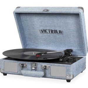 Blue Portable Record Player